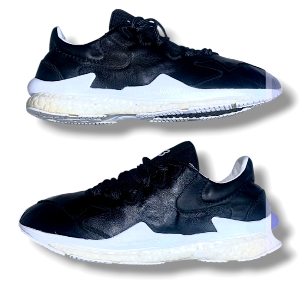 Y-3 x Adidas Adizero Runner Calfskin leather Yohji Yamamoto Black White sz 11us